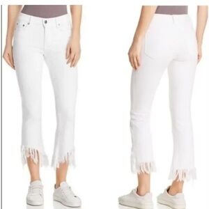 Pistola Women's White Frayed Hem Jeans - Size 28